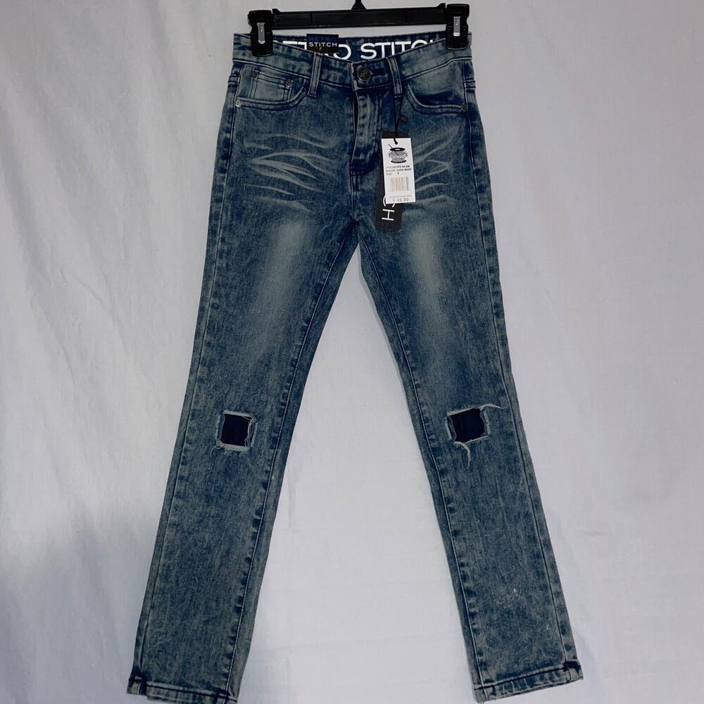 Retro Stitch Jeans Boys Size 8 14 X 26" Dark Wash New With Tags